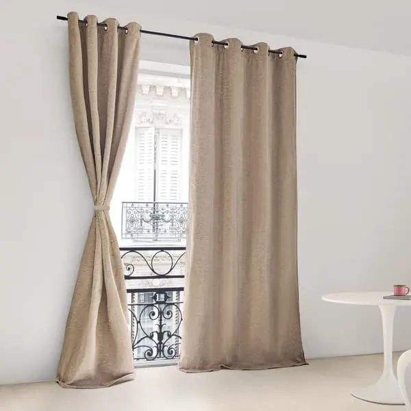 Beige curtains zoom